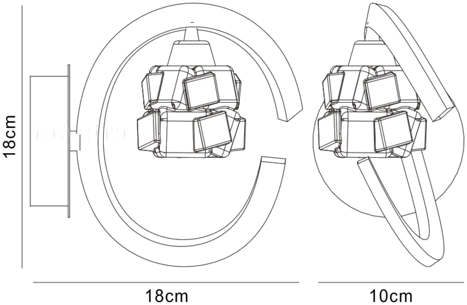 Ice AB Wall Lamp 1 Light M1865  Mantra Ice Antique Brass